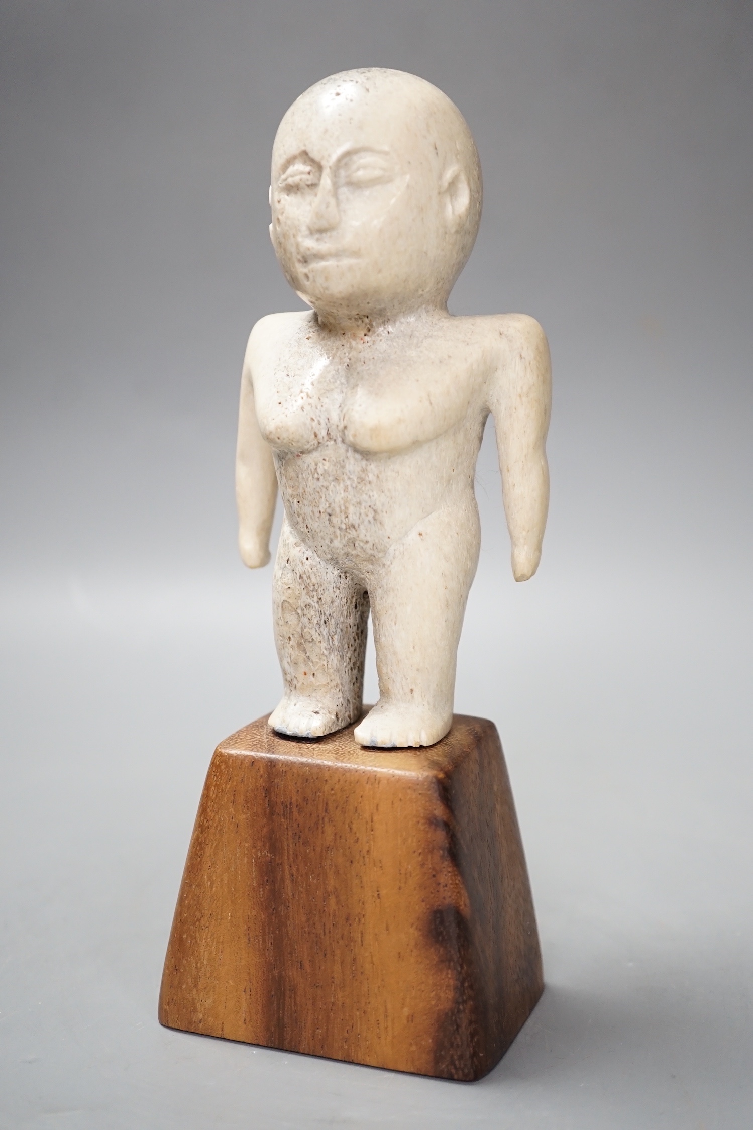 A Polynesian? Marine bone figure, 20 cms high.
